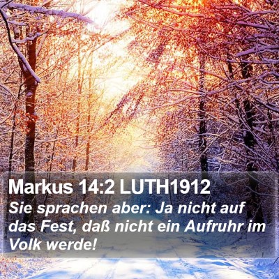 Markus 14:2 LUTH1912 Bible Verse Image