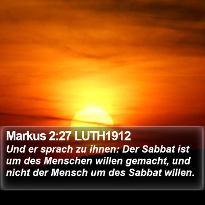 Markus 2:27 LUTH1912 Bible Verse Image