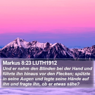 Markus 8:23 LUTH1912 Bible Verse Image