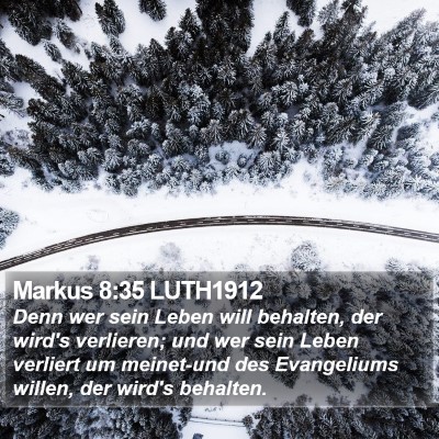 Markus 8:35 LUTH1912 Bible Verse Image