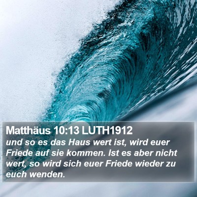 Matthäus 10:13 LUTH1912 Bible Verse Image