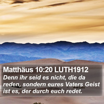Matthäus 10:20 LUTH1912 Bible Verse Image