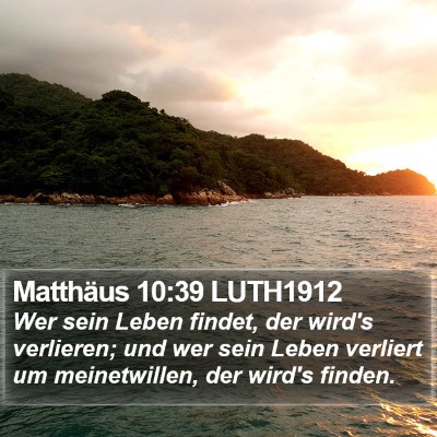 Matthäus 10:39 LUTH1912 Bible Verse Image