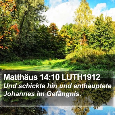 Matthäus 14:10 LUTH1912 Bible Verse Image