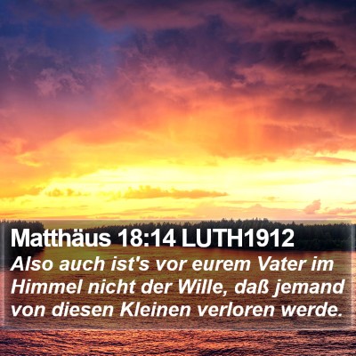 Matthäus 18:14 LUTH1912 Bible Verse Image
