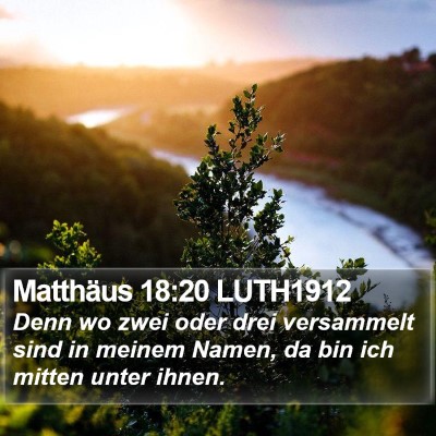 Matthäus 18:20 LUTH1912 Bible Verse Image