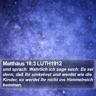 Matthäus 18:3 LUTH1912 Bible Verse Image