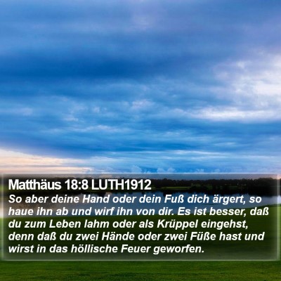 Matthäus 18:8 LUTH1912 Bible Verse Image