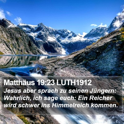 Matthäus 19:23 LUTH1912 Bible Verse Image