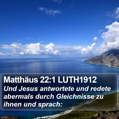 Matthäus 22:1 LUTH1912 Bible Verse Image