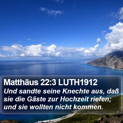 Matthäus 22:3 LUTH1912 Bible Verse Image