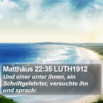 Matthäus 22:35 LUTH1912 Bible Verse Image