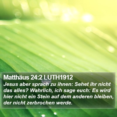 Matthäus 24:2 LUTH1912 Bible Verse Image