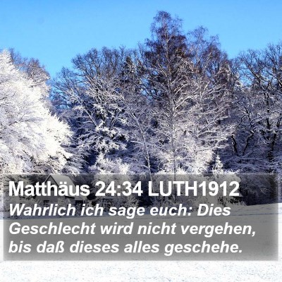 Matthäus 24:34 LUTH1912 Bible Verse Image