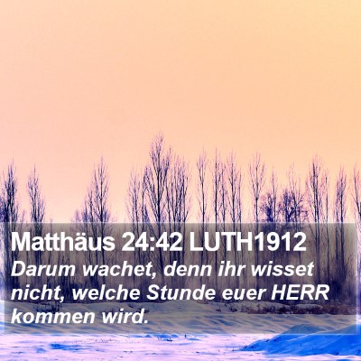 Matthäus 24:42 LUTH1912 Bible Verse Image