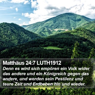 Matthäus 24:7 LUTH1912 Bible Verse Image
