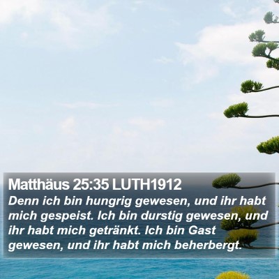 Matthäus 25:35 LUTH1912 Bible Verse Image