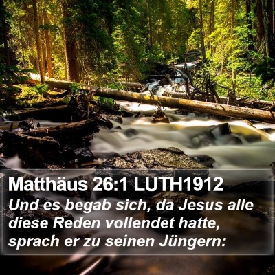 Matthäus 26:1 LUTH1912 Bible Verse Image