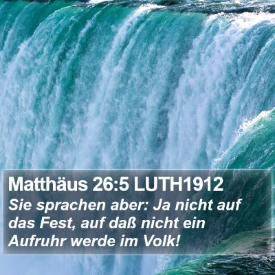 Matthäus 26:5 LUTH1912 Bible Verse Image