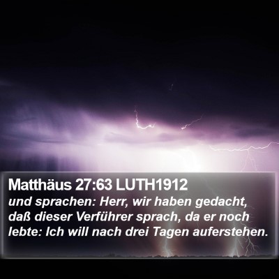 Matthäus 27:63 LUTH1912 Bible Verse Image