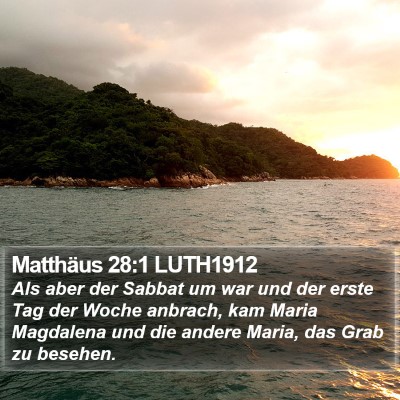 Matthäus 28:1 LUTH1912 Bible Verse Image