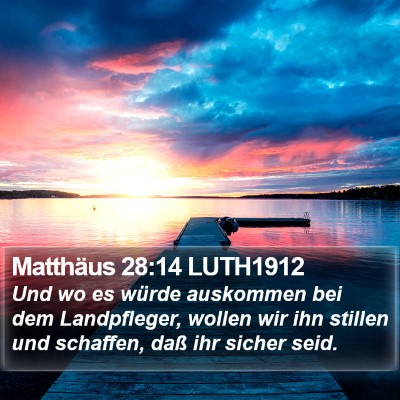 Matthäus 28:14 LUTH1912 Bible Verse Image