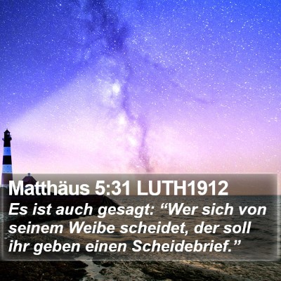 Matthäus 5:31 LUTH1912 Bible Verse Image