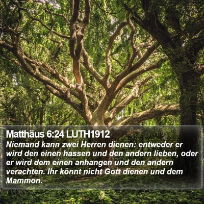 Matthäus 6:24 LUTH1912 Bible Verse Image