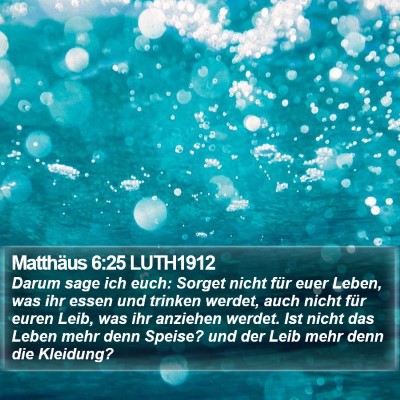 Matthäus 6:25 LUTH1912 Bible Verse Image