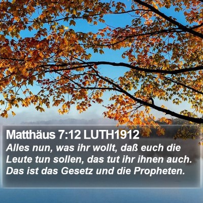 Matthäus 7:12 LUTH1912 Bible Verse Image