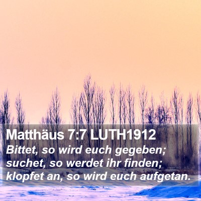 Matthäus 7:7 LUTH1912 Bible Verse Image