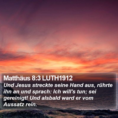 Matthäus 8:3 LUTH1912 Bible Verse Image