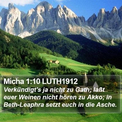 Micha 1:10 LUTH1912 Bible Verse Image