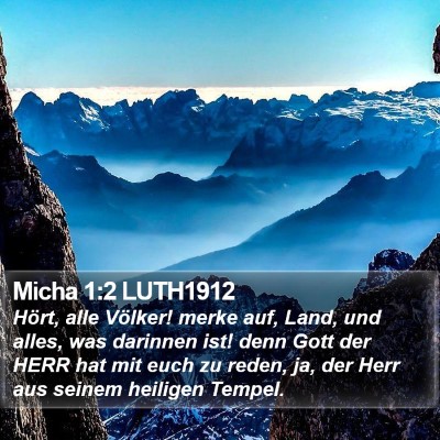 Micha 1:2 LUTH1912 Bible Verse Image