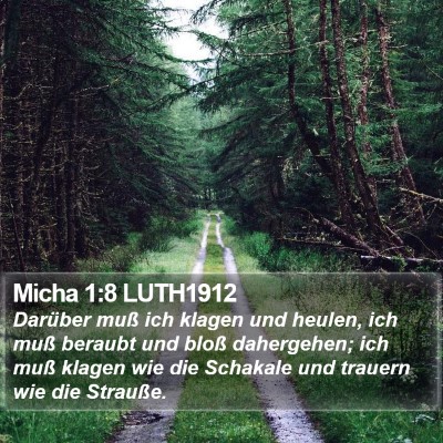 Micha 1:8 LUTH1912 Bible Verse Image