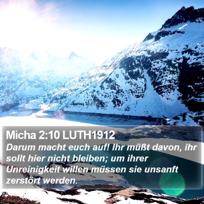 Micha 2:10 LUTH1912 Bible Verse Image