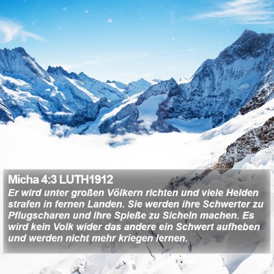 Micha 4:3 LUTH1912 Bible Verse Image