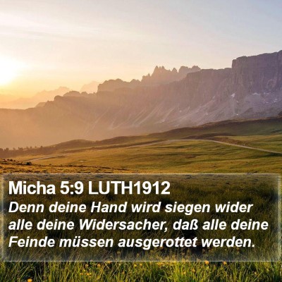 Micha 5:9 LUTH1912 Bible Verse Image