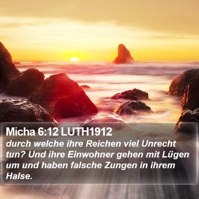 Micha 6:12 LUTH1912 Bible Verse Image