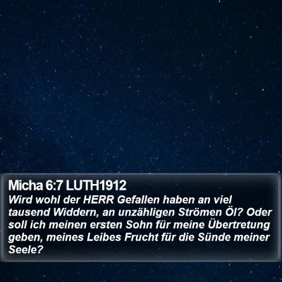 Micha 6:7 LUTH1912 Bible Verse Image