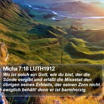 Micha 7:18 LUTH1912 Bible Verse Image