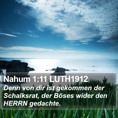 Nahum 1:11 LUTH1912 Bible Verse Image