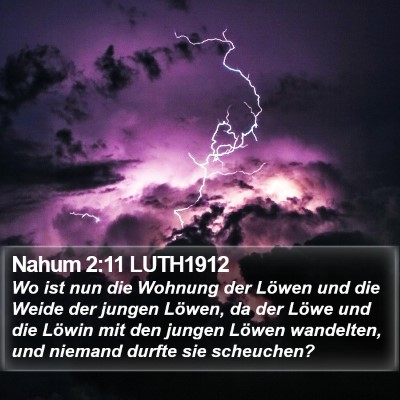 Nahum 2:11 LUTH1912 Bible Verse Image