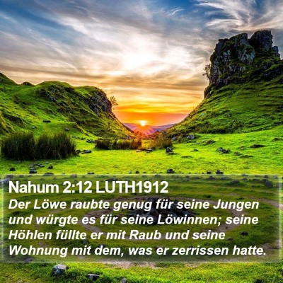 Nahum 2:12 LUTH1912 Bible Verse Image