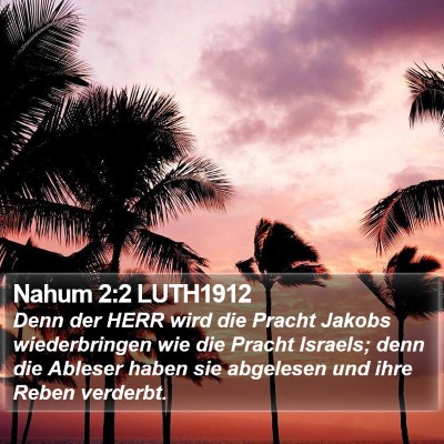 Nahum 2:2 LUTH1912 Bible Verse Image