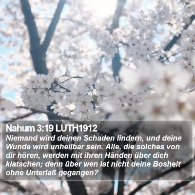 Nahum 3:19 LUTH1912 Bible Verse Image