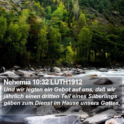 Nehemia 10:32 LUTH1912 Bible Verse Image