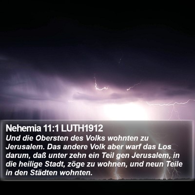 Nehemia 11:1 LUTH1912 Bible Verse Image