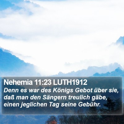 Nehemia 11:23 LUTH1912 Bible Verse Image