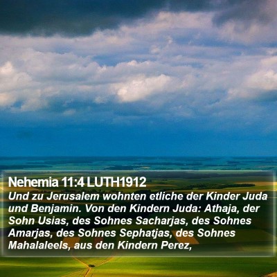 Nehemia 11:4 LUTH1912 Bible Verse Image
